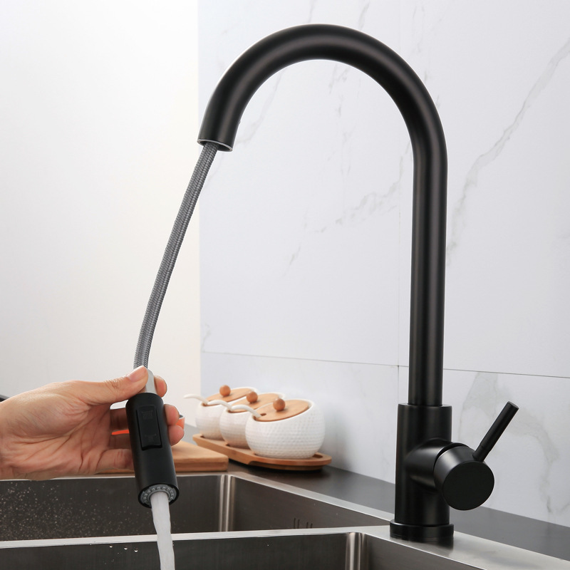 SCHÜTTE Vital Design Keukenkraan - Met Sensor - Uittrekbare Uitloop Mat Zwart