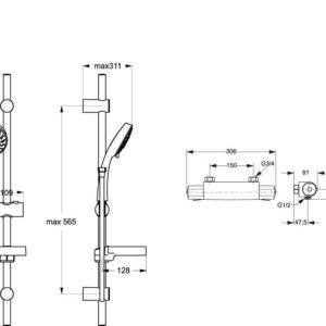 Alternative view of Doucheset - Venlo doucheset - Met glijstangset - Chroom
