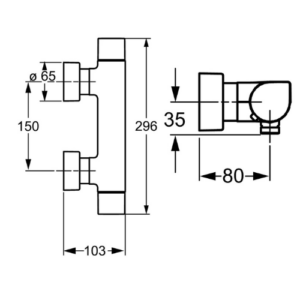 Alternative view of Hansa Tempra Style thermostaatmengkraan - S-koppelingen