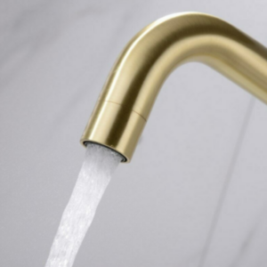 Moderne mat gouden u uitloop keukenkraan 3