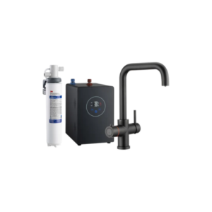 Zwarte kokend water kraan U uitloop