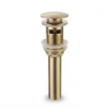 wastafelplug geborsteld goud messing klikplug