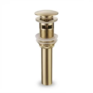 wastafelplug geborsteld goud messing klikplug